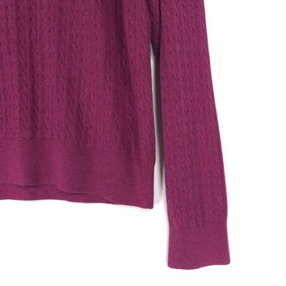 David Donahue SILK CASHMERE Blend Pullover Sweater Men 1/4 Zip Cable Knit LARGE - Picture 9 of 11